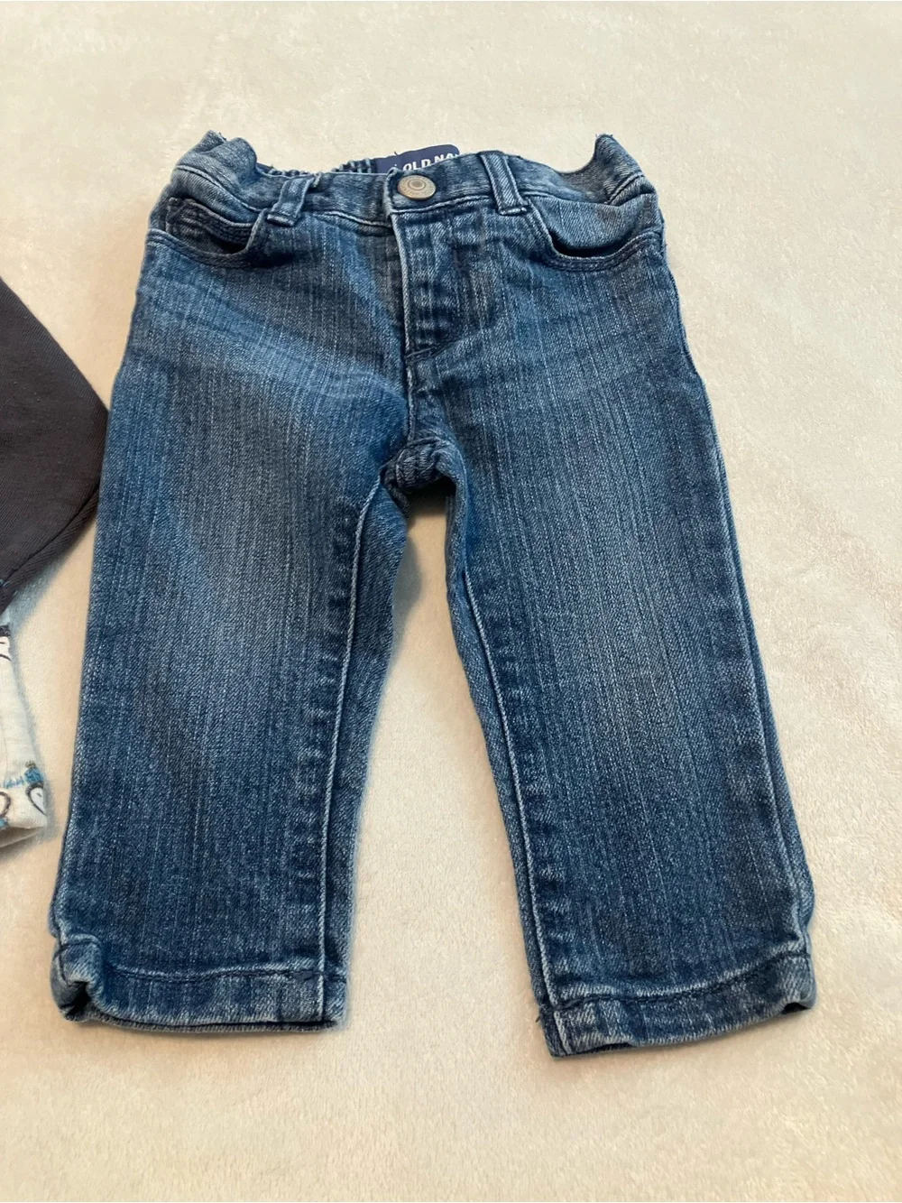 Penguin Print Raglan Top & Denim Jeans Set